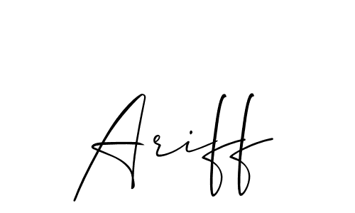 Ariff stylish signature style. Best Handwritten Sign (Allison_Script) for my name. Handwritten Signature Collection Ideas for my name Ariff. Ariff signature style 2 images and pictures png
