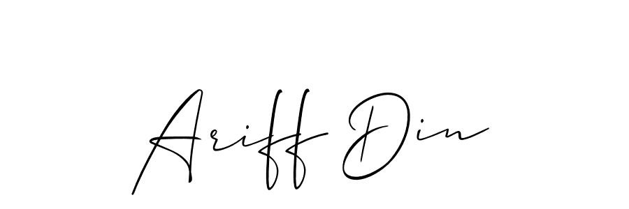 You should practise on your own different ways (Allison_Script) to write your name (Ariff Din) in signature. don't let someone else do it for you. Ariff Din signature style 2 images and pictures png