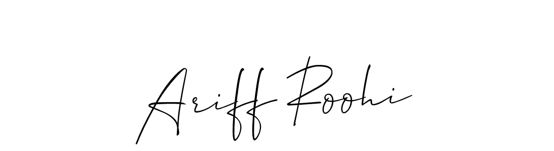 Ariff Roohi stylish signature style. Best Handwritten Sign (Allison_Script) for my name. Handwritten Signature Collection Ideas for my name Ariff Roohi. Ariff Roohi signature style 2 images and pictures png