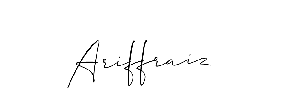 The best way (Allison_Script) to make a short signature is to pick only two or three words in your name. The name Ariffraiz include a total of six letters. For converting this name. Ariffraiz signature style 2 images and pictures png