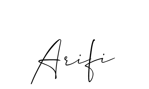 Also we have Arifi name is the best signature style. Create professional handwritten signature collection using Allison_Script autograph style. Arifi signature style 2 images and pictures png