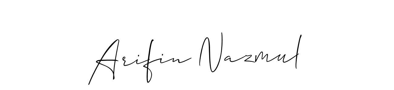 Design your own signature with our free online signature maker. With this signature software, you can create a handwritten (Allison_Script) signature for name Arifin Nazmul. Arifin Nazmul signature style 2 images and pictures png