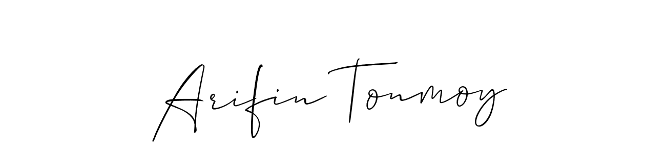 Also You can easily find your signature by using the search form. We will create Arifin Tonmoy name handwritten signature images for you free of cost using Allison_Script sign style. Arifin Tonmoy signature style 2 images and pictures png