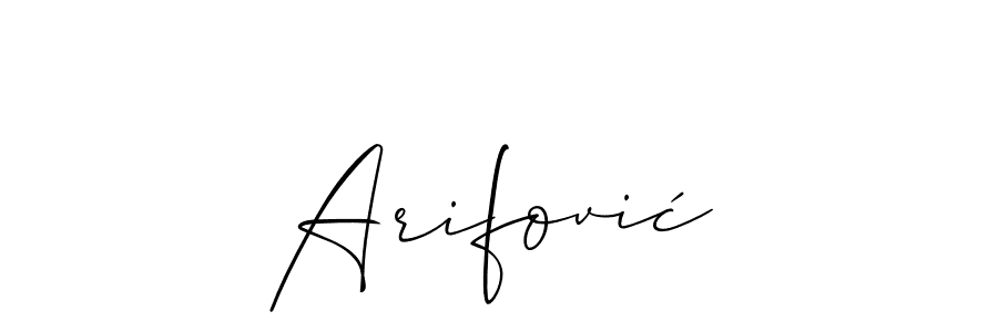Design your own signature with our free online signature maker. With this signature software, you can create a handwritten (Allison_Script) signature for name Arifović. Arifović signature style 2 images and pictures png