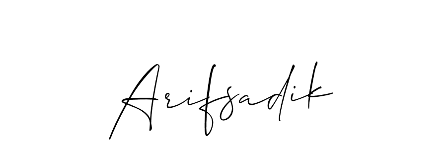 You should practise on your own different ways (Allison_Script) to write your name (Arifsadik) in signature. don't let someone else do it for you. Arifsadik signature style 2 images and pictures png