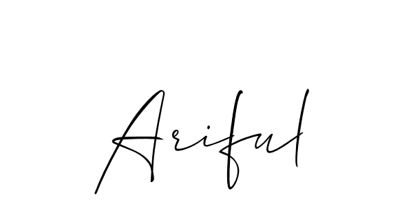Make a beautiful signature design for name Ariful. With this signature (Allison_Script) style, you can create a handwritten signature for free. Ariful signature style 2 images and pictures png