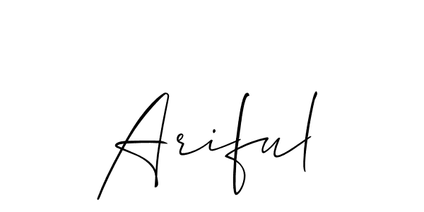 Ariful stylish signature style. Best Handwritten Sign (Allison_Script) for my name. Handwritten Signature Collection Ideas for my name Ariful. Ariful signature style 2 images and pictures png