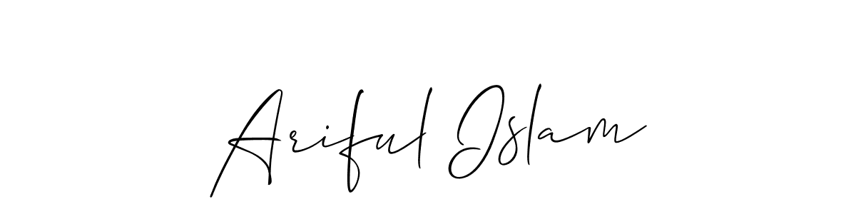 Similarly Allison_Script is the best handwritten signature design. Signature creator online .You can use it as an online autograph creator for name Ariful Islam. Ariful Islam signature style 2 images and pictures png