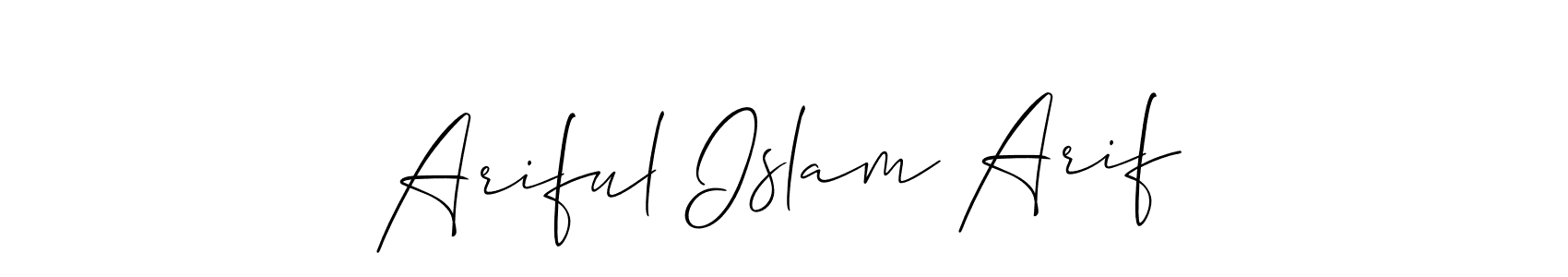 You should practise on your own different ways (Allison_Script) to write your name (Ariful Islam Arif) in signature. don't let someone else do it for you. Ariful Islam Arif signature style 2 images and pictures png