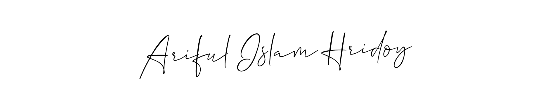 Create a beautiful signature design for name Ariful Islam Hridoy. With this signature (Allison_Script) fonts, you can make a handwritten signature for free. Ariful Islam Hridoy signature style 2 images and pictures png