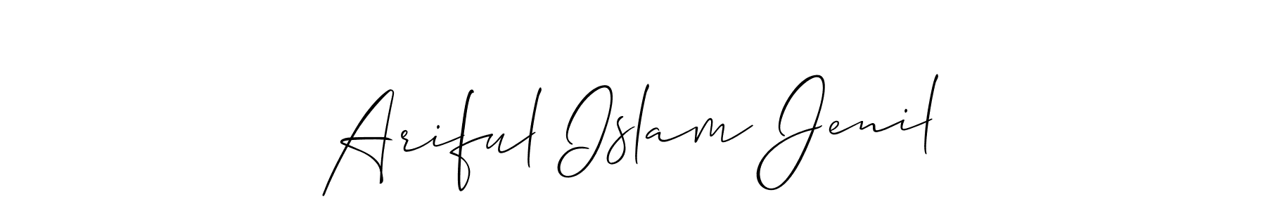 How to make Ariful Islam Jenil name signature. Use Allison_Script style for creating short signs online. This is the latest handwritten sign. Ariful Islam Jenil signature style 2 images and pictures png