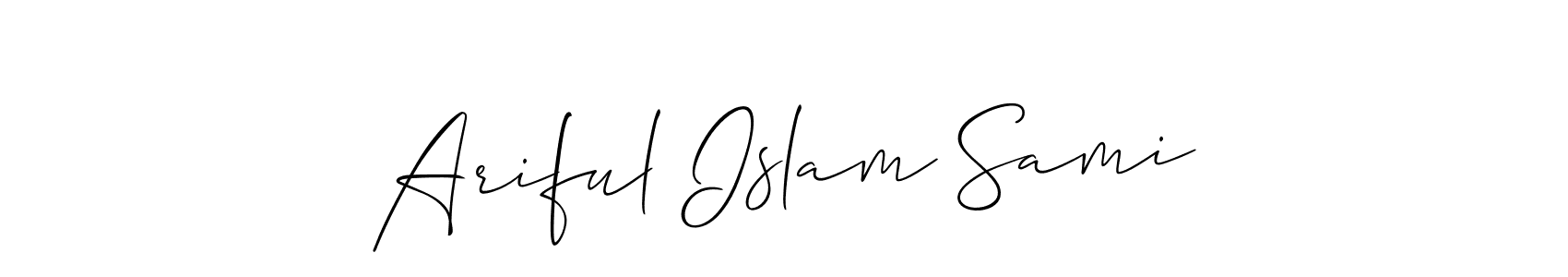 How to Draw Ariful Islam Sami signature style? Allison_Script is a latest design signature styles for name Ariful Islam Sami. Ariful Islam Sami signature style 2 images and pictures png