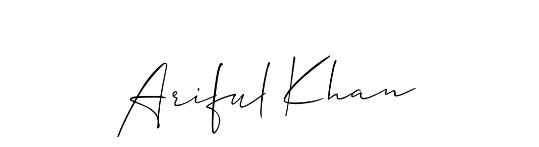 Also we have Ariful Khan name is the best signature style. Create professional handwritten signature collection using Allison_Script autograph style. Ariful Khan signature style 2 images and pictures png