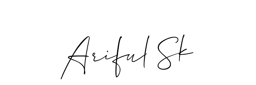 Allison_Script is a professional signature style that is perfect for those who want to add a touch of class to their signature. It is also a great choice for those who want to make their signature more unique. Get Ariful Sk name to fancy signature for free. Ariful Sk signature style 2 images and pictures png