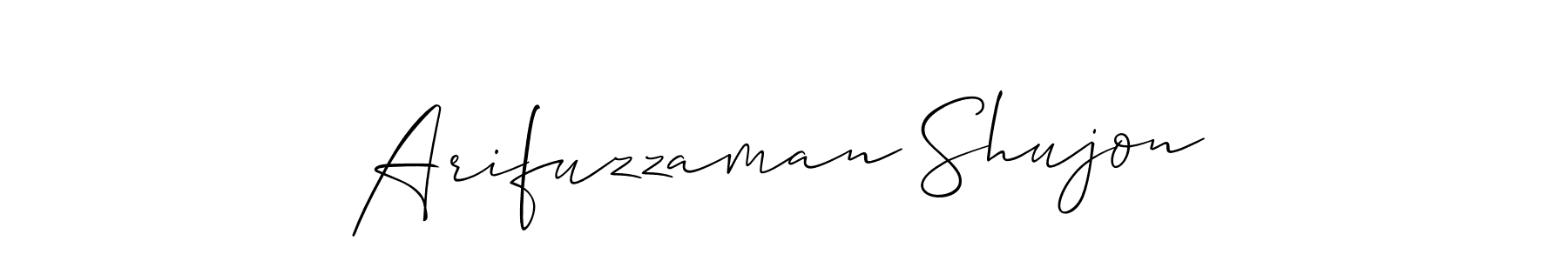 Make a short Arifuzzaman Shujon signature style. Manage your documents anywhere anytime using Allison_Script. Create and add eSignatures, submit forms, share and send files easily. Arifuzzaman Shujon signature style 2 images and pictures png