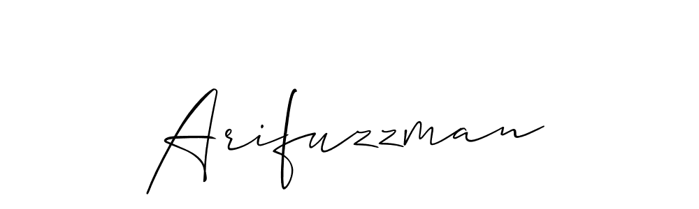 Make a beautiful signature design for name Arifuzzman. With this signature (Allison_Script) style, you can create a handwritten signature for free. Arifuzzman signature style 2 images and pictures png