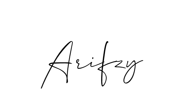 Use a signature maker to create a handwritten signature online. With this signature software, you can design (Allison_Script) your own signature for name Arifzy. Arifzy signature style 2 images and pictures png