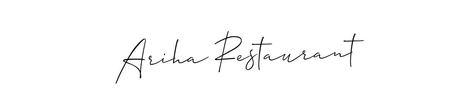 How to make Ariha Restaurant signature? Allison_Script is a professional autograph style. Create handwritten signature for Ariha Restaurant name. Ariha Restaurant signature style 2 images and pictures png