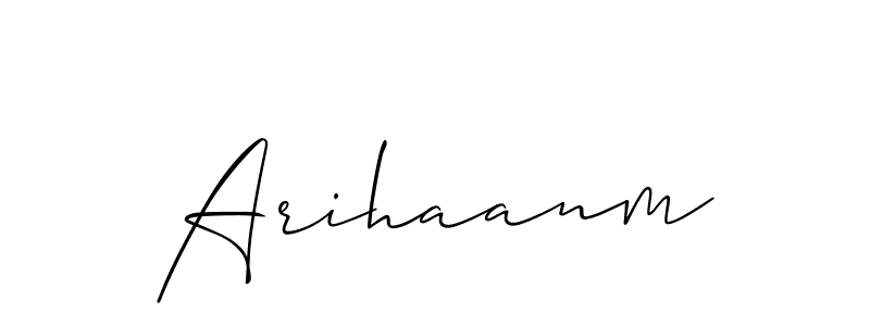 The best way (Allison_Script) to make a short signature is to pick only two or three words in your name. The name Arihaanm include a total of six letters. For converting this name. Arihaanm signature style 2 images and pictures png