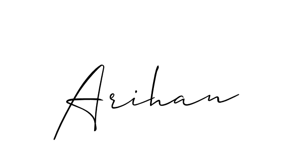 Design your own signature with our free online signature maker. With this signature software, you can create a handwritten (Allison_Script) signature for name Arihan. Arihan signature style 2 images and pictures png