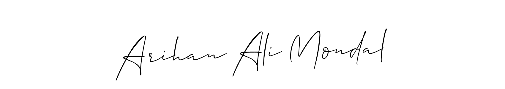 if you are searching for the best signature style for your name Arihan Ali Mondal. so please give up your signature search. here we have designed multiple signature styles  using Allison_Script. Arihan Ali Mondal signature style 2 images and pictures png