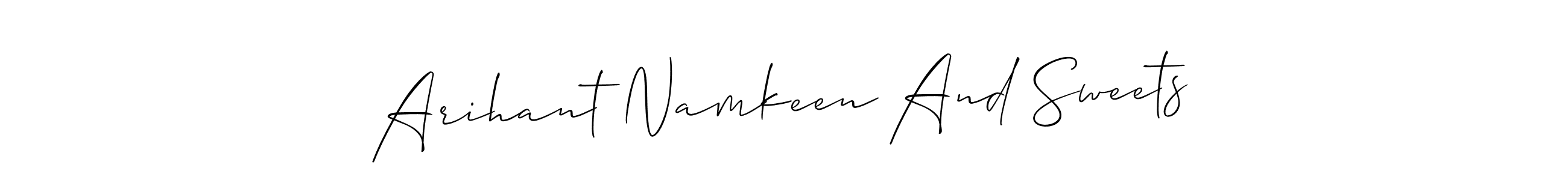 Arihant Namkeen And Sweets stylish signature style. Best Handwritten Sign (Allison_Script) for my name. Handwritten Signature Collection Ideas for my name Arihant Namkeen And Sweets. Arihant Namkeen And Sweets signature style 2 images and pictures png