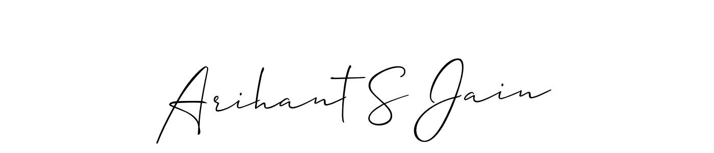 Also we have Arihant S Jain name is the best signature style. Create professional handwritten signature collection using Allison_Script autograph style. Arihant S Jain signature style 2 images and pictures png