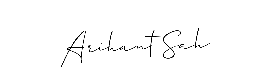 How to Draw Arihant Sah signature style? Allison_Script is a latest design signature styles for name Arihant Sah. Arihant Sah signature style 2 images and pictures png