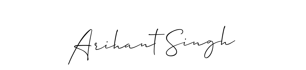 Make a beautiful signature design for name Arihant Singh. With this signature (Allison_Script) style, you can create a handwritten signature for free. Arihant Singh signature style 2 images and pictures png