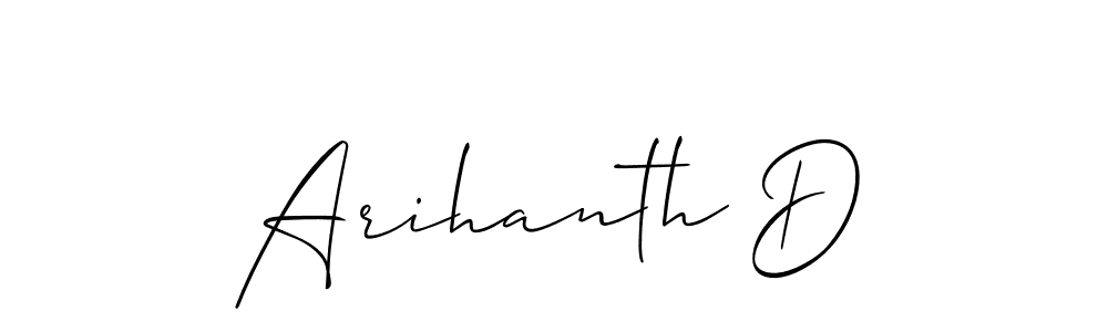 Use a signature maker to create a handwritten signature online. With this signature software, you can design (Allison_Script) your own signature for name Arihanth D. Arihanth D signature style 2 images and pictures png