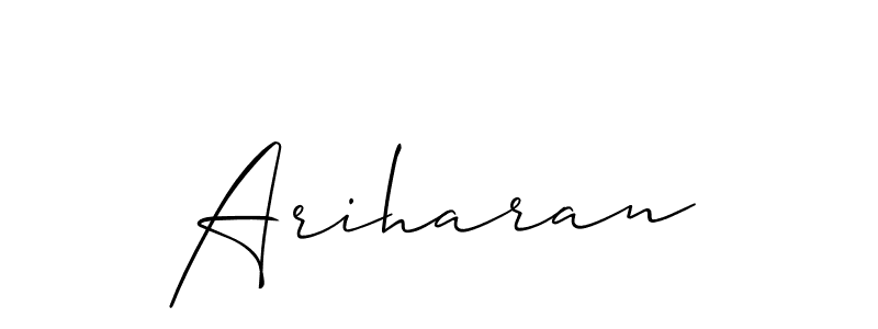 Create a beautiful signature design for name Ariharan. With this signature (Allison_Script) fonts, you can make a handwritten signature for free. Ariharan signature style 2 images and pictures png