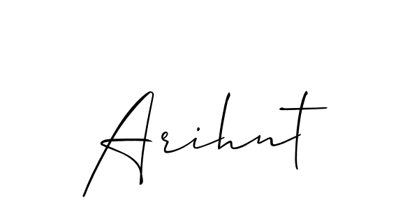 Make a beautiful signature design for name Arihnt. With this signature (Allison_Script) style, you can create a handwritten signature for free. Arihnt signature style 2 images and pictures png