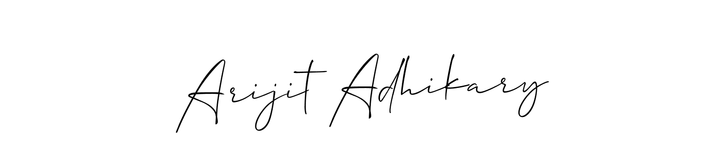 Design your own signature with our free online signature maker. With this signature software, you can create a handwritten (Allison_Script) signature for name Arijit Adhikary. Arijit Adhikary signature style 2 images and pictures png