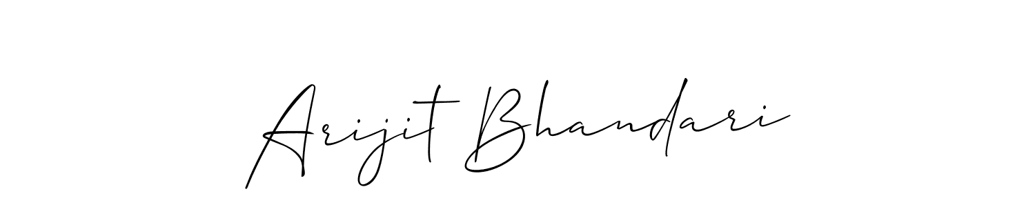 The best way (Allison_Script) to make a short signature is to pick only two or three words in your name. The name Arijit Bhandari include a total of six letters. For converting this name. Arijit Bhandari signature style 2 images and pictures png