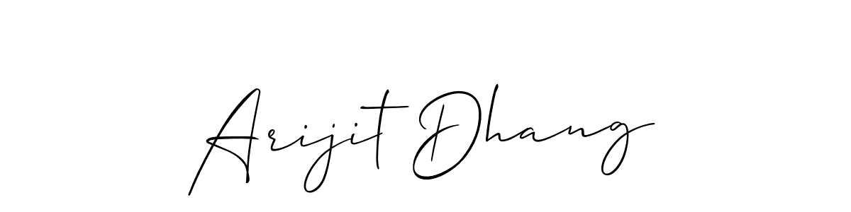 Make a beautiful signature design for name Arijit Dhang. With this signature (Allison_Script) style, you can create a handwritten signature for free. Arijit Dhang signature style 2 images and pictures png