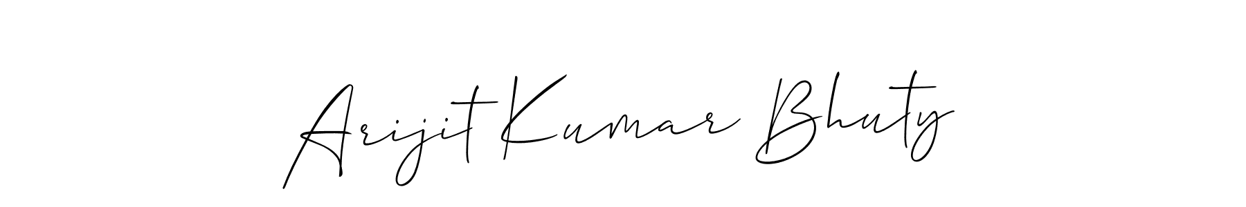 Also we have Arijit Kumar Bhuty name is the best signature style. Create professional handwritten signature collection using Allison_Script autograph style. Arijit Kumar Bhuty signature style 2 images and pictures png