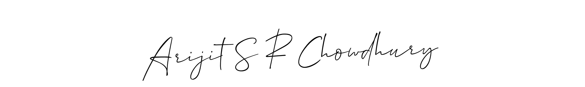 Create a beautiful signature design for name Arijit S R Chowdhury. With this signature (Allison_Script) fonts, you can make a handwritten signature for free. Arijit S R Chowdhury signature style 2 images and pictures png