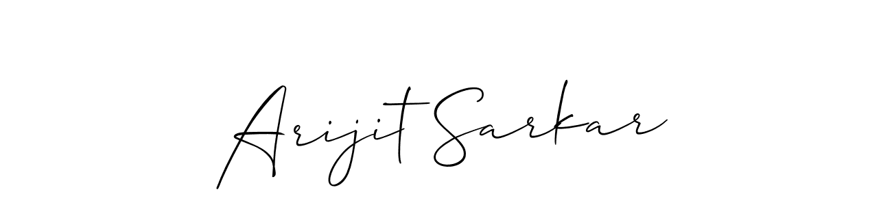 Create a beautiful signature design for name Arijit Sarkar. With this signature (Allison_Script) fonts, you can make a handwritten signature for free. Arijit Sarkar signature style 2 images and pictures png