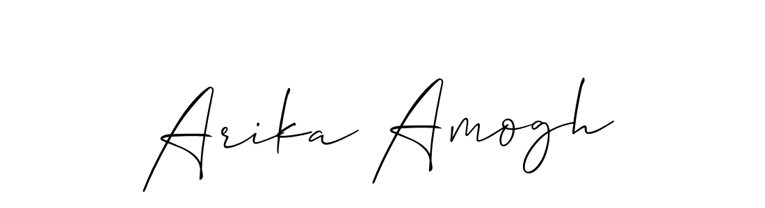 Use a signature maker to create a handwritten signature online. With this signature software, you can design (Allison_Script) your own signature for name Arika Amogh. Arika Amogh signature style 2 images and pictures png