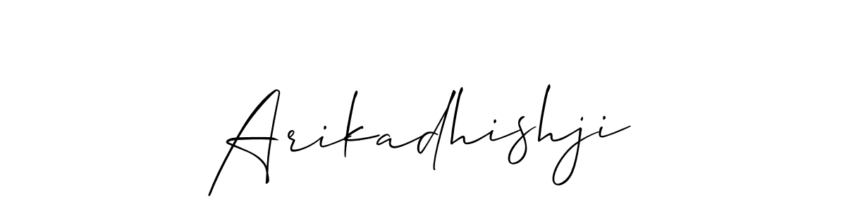 if you are searching for the best signature style for your name Arikadhishji. so please give up your signature search. here we have designed multiple signature styles  using Allison_Script. Arikadhishji signature style 2 images and pictures png