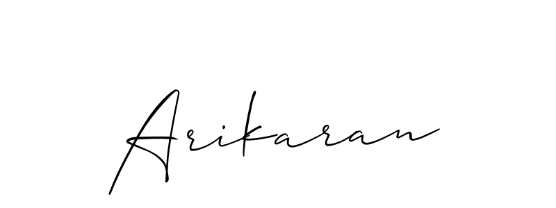 Create a beautiful signature design for name Arikaran. With this signature (Allison_Script) fonts, you can make a handwritten signature for free. Arikaran signature style 2 images and pictures png