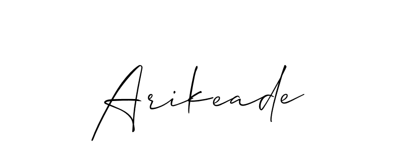 How to make Arikeade name signature. Use Allison_Script style for creating short signs online. This is the latest handwritten sign. Arikeade signature style 2 images and pictures png