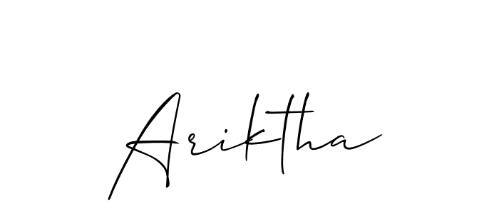You should practise on your own different ways (Allison_Script) to write your name (Ariktha) in signature. don't let someone else do it for you. Ariktha signature style 2 images and pictures png