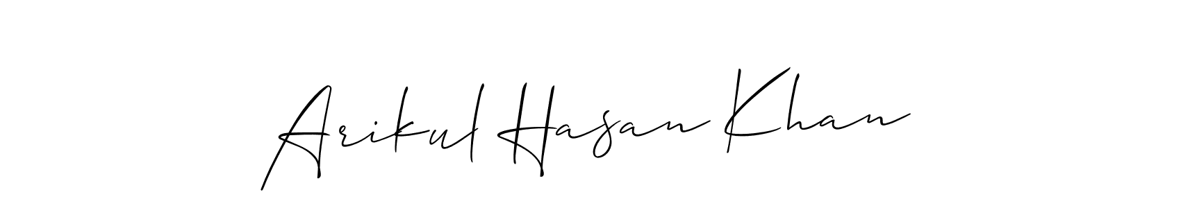 Make a beautiful signature design for name Arikul Hasan Khan. With this signature (Allison_Script) style, you can create a handwritten signature for free. Arikul Hasan Khan signature style 2 images and pictures png