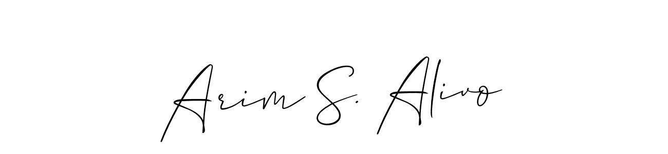 How to make Arim S. Alivo signature? Allison_Script is a professional autograph style. Create handwritten signature for Arim S. Alivo name. Arim S. Alivo signature style 2 images and pictures png