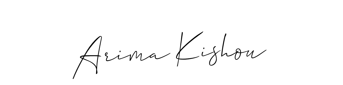 You should practise on your own different ways (Allison_Script) to write your name (Arima Kishou) in signature. don't let someone else do it for you. Arima Kishou signature style 2 images and pictures png