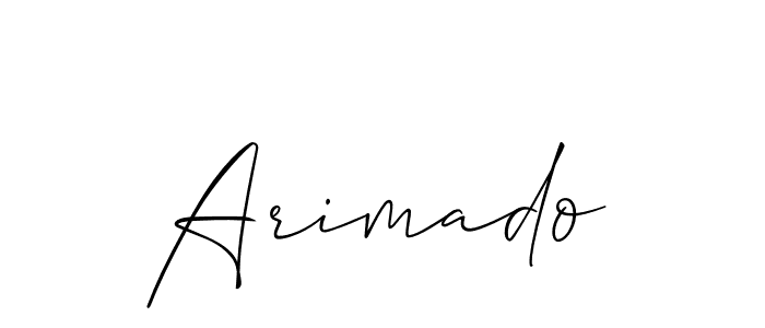 Make a beautiful signature design for name Arimado. With this signature (Allison_Script) style, you can create a handwritten signature for free. Arimado signature style 2 images and pictures png