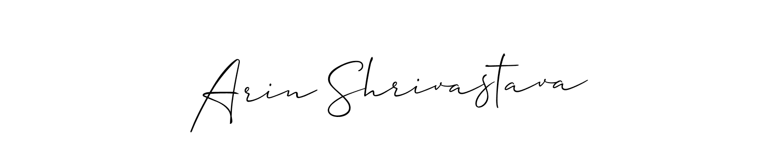 How to make Arin Shrivastava name signature. Use Allison_Script style for creating short signs online. This is the latest handwritten sign. Arin Shrivastava signature style 2 images and pictures png