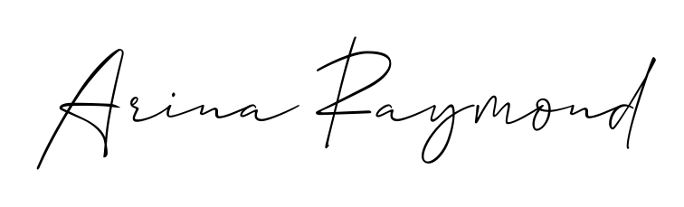 Master the art of signing with Arina Raymond written in fluent Allison_Script script. A great template to practice and refine your handwriting. Arina Raymond signature style 2 images and pictures png