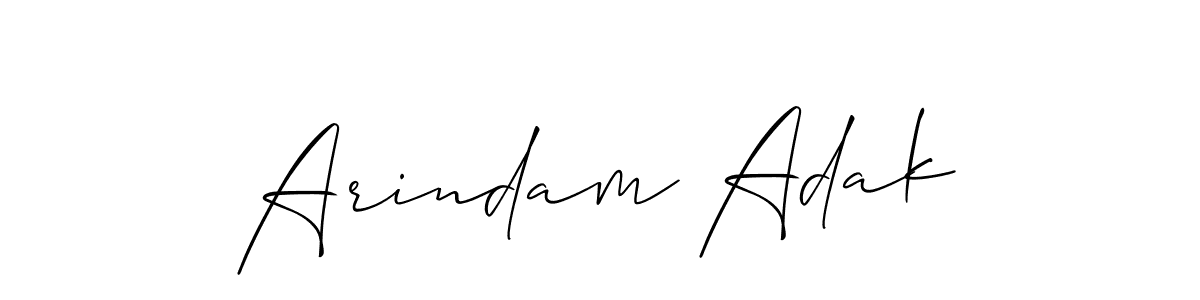 Allison_Script is a professional signature style that is perfect for those who want to add a touch of class to their signature. It is also a great choice for those who want to make their signature more unique. Get Arindam Adak name to fancy signature for free. Arindam Adak signature style 2 images and pictures png